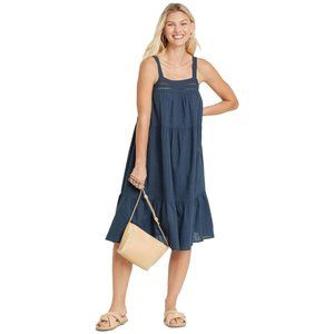 NWT Women's Plus Sleeveless Crochet Trim Dress - Universal Thread - Navy Blue